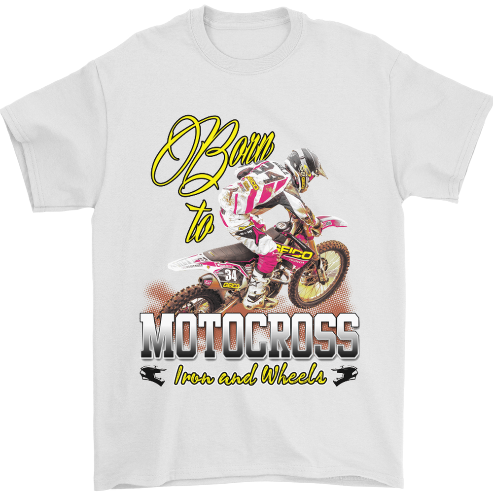 Born to Motocross Dirt Bike Mens T-Shirt 100% Cotton