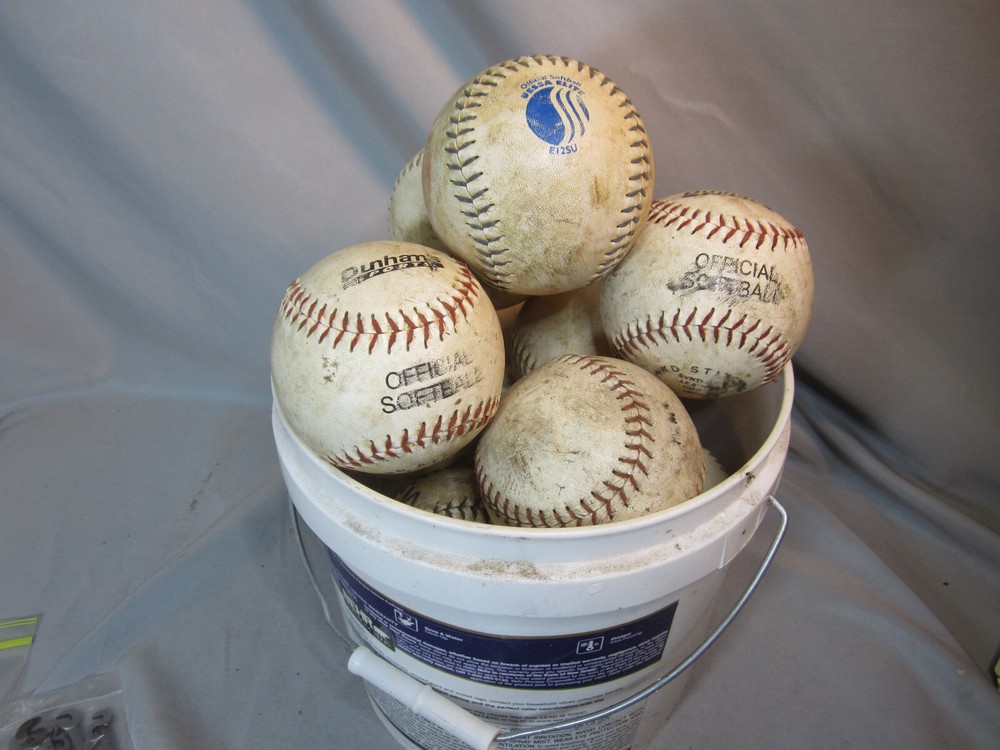 Bucket Of Softballs Baker's Dozen 13 Balls
