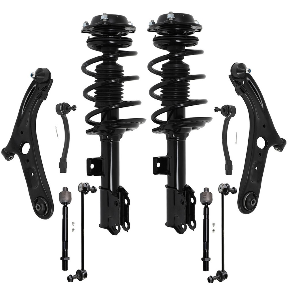 2011-2016 Hyundai Elantra Front Suspension Kit - Struts Springs Sway Bar Tie Rods Control Arms