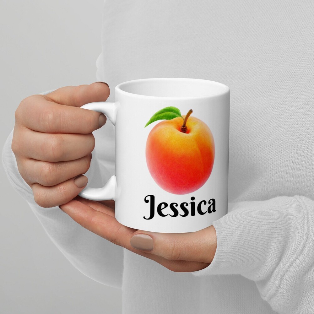 Taza de café melocotón melocotón personalizada idea de regalo