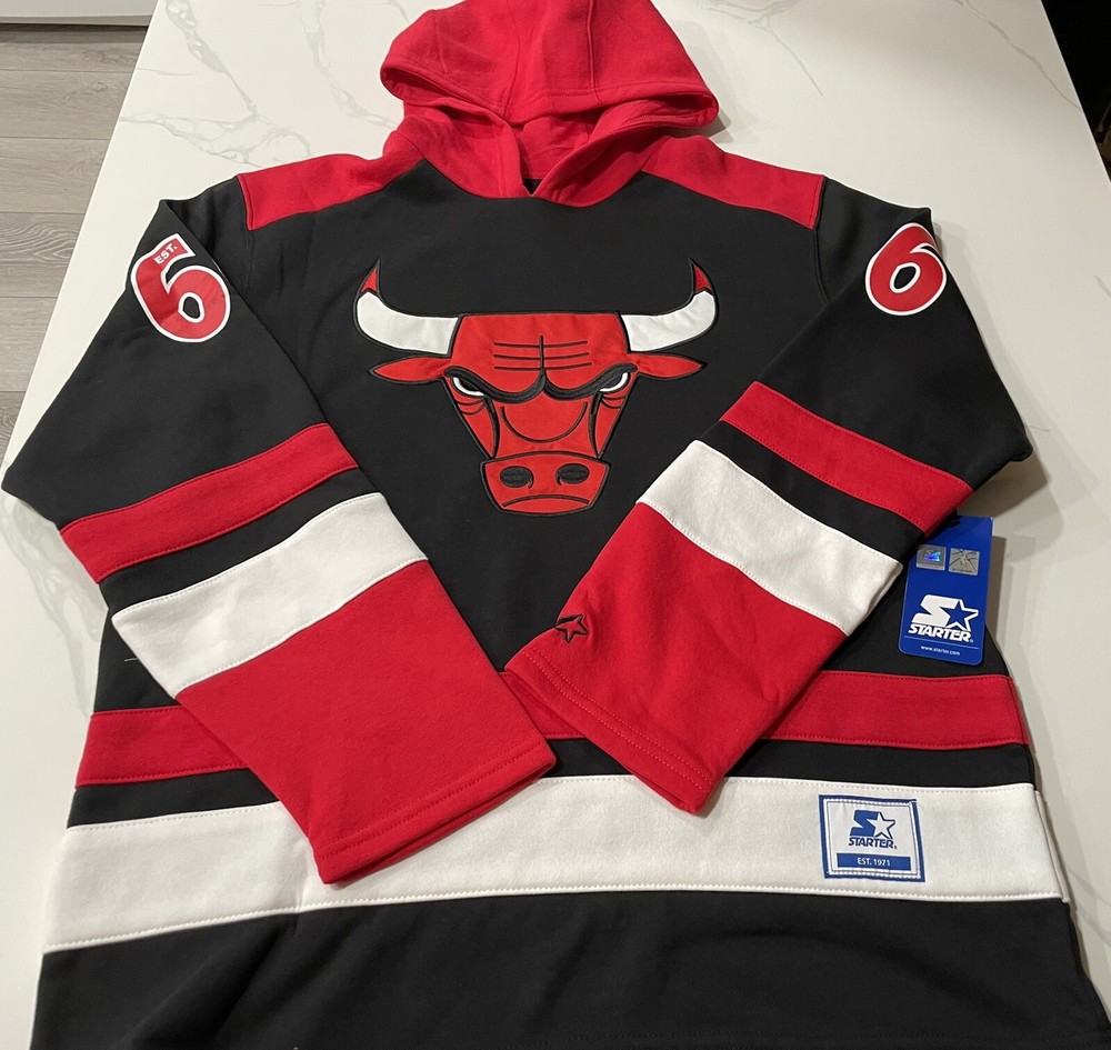 Chicago Bulls Starter Men’s Hockey Style Hoodie (XL) Retails For $125