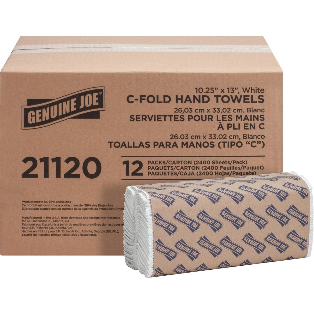 Genuine Joe 21120 C-Fold Towels 13x10.12 Inch 200 Count Pack of 12
