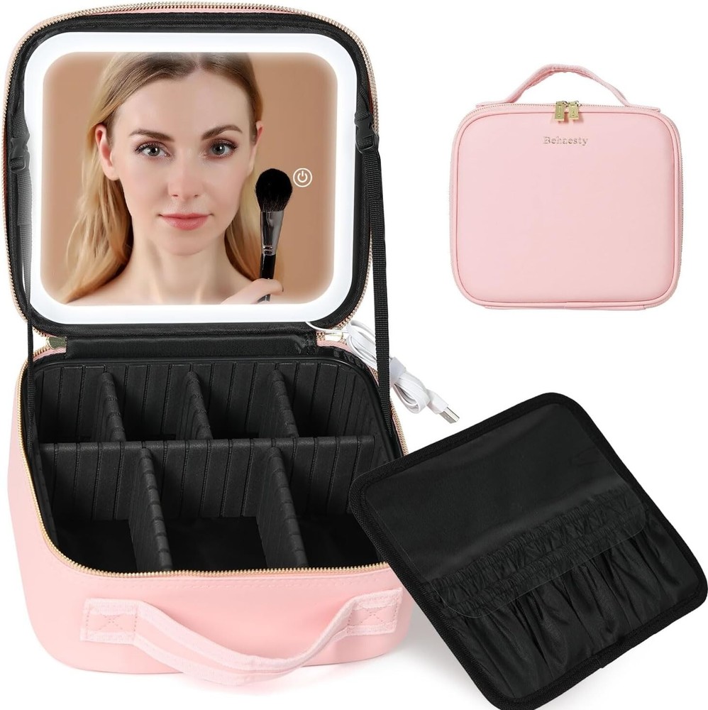 LED Lighted Makeup Organizer Bag with Detachable Dividers - Perfect for Gifting
