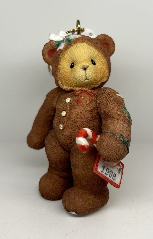 1998 Cherished Teddies Gingerbread Bear Christmas Hanging Ornament