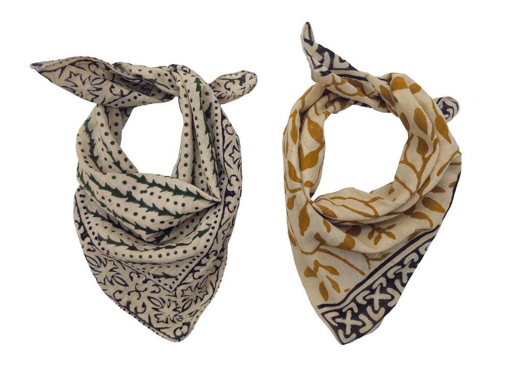 Set of 2 Cotton Bandana Bandana Scarf, Paisley Design Scarf, Unique Design