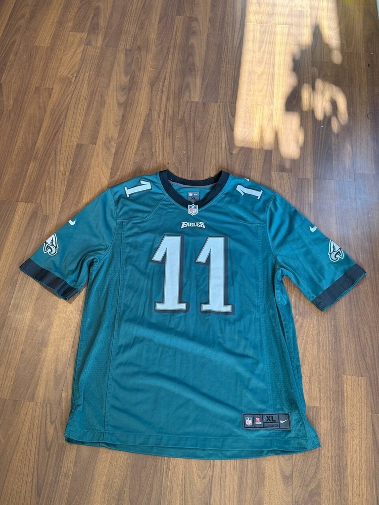 NIKE on field NFL Philadelphia Eagles Jersey 11 Carson Wentz in Green Size XL