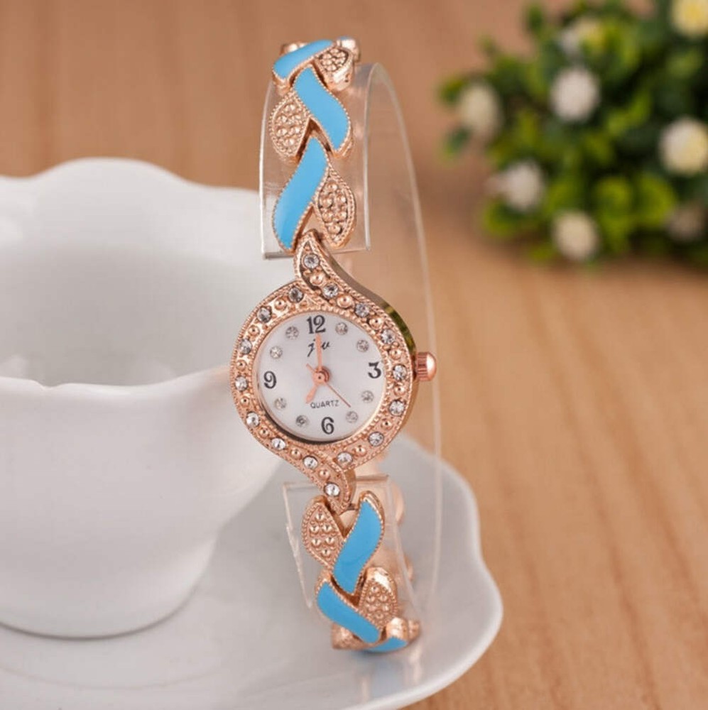 Colorful Ladies Digital Bracelet Watch with Alloy Steel Band - Quartz Movement