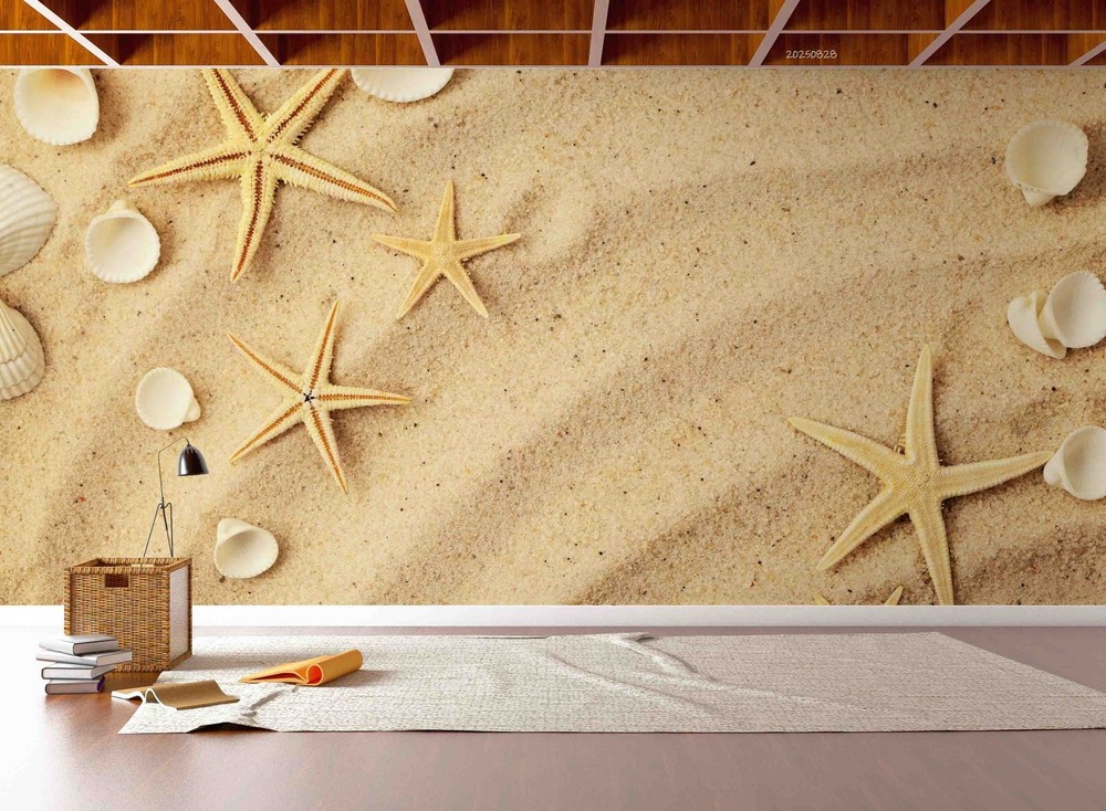 3D Ocean Starfish Shell Close-up Wall Murals Wallpaper Murals Wall Sticker