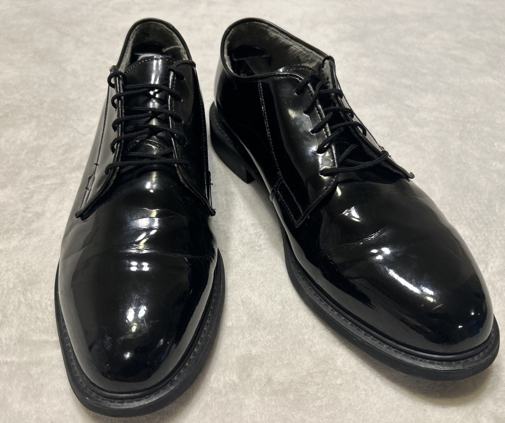 Bates Men’s Size  10.5 E High Gloss Oxford Black Dress Uniform Shoes Lites