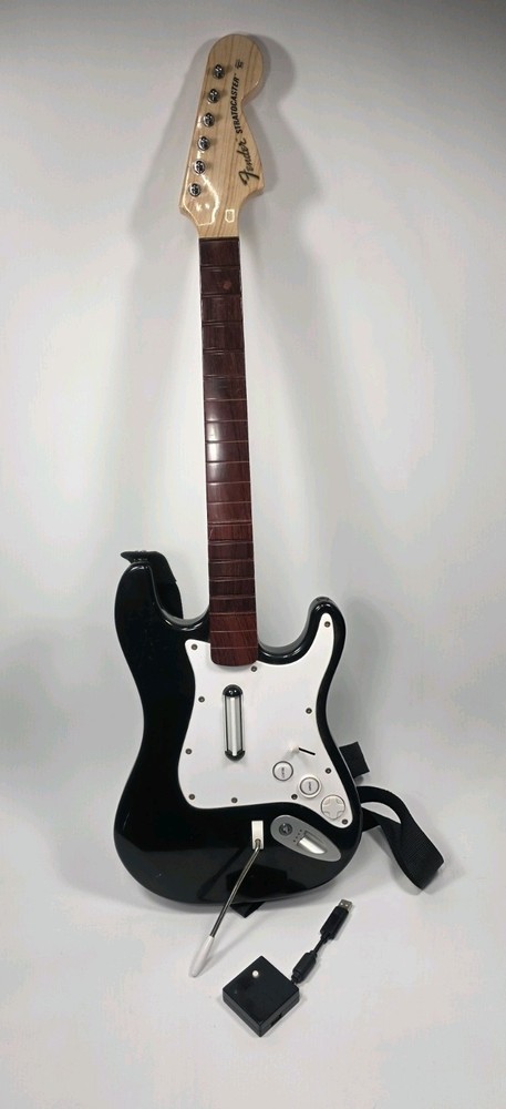 PS3 Rock Band Harmonix Fender Stratocaster Guitar WITH Dongle WORKS