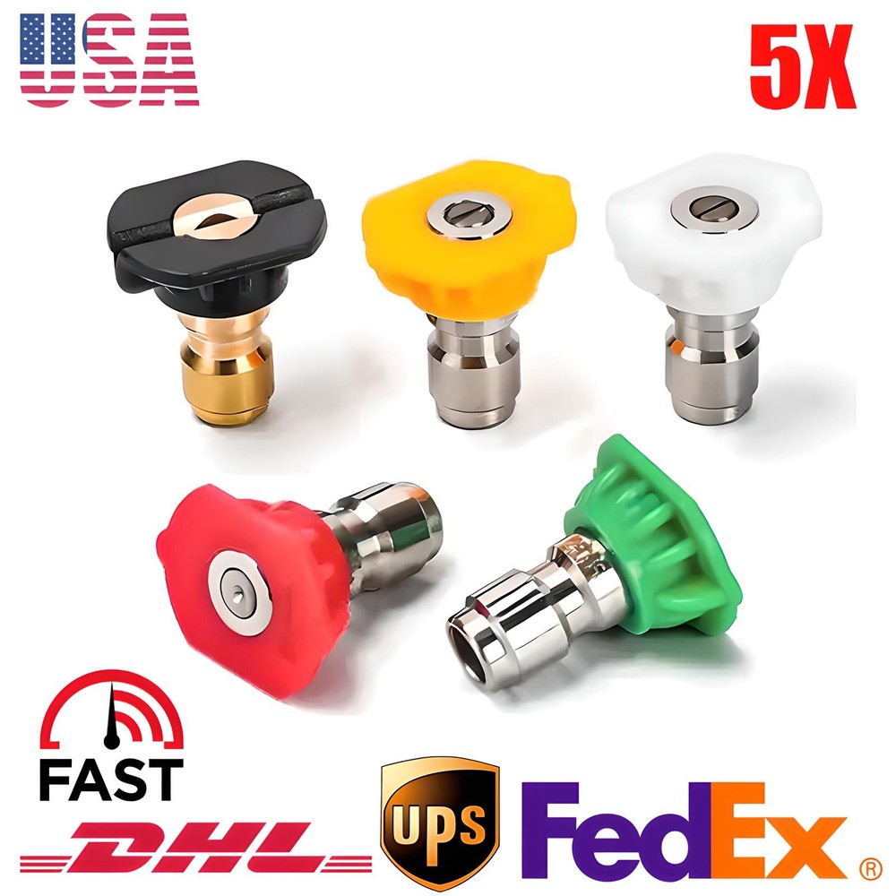 For 5X Pressure Washer Spray Nozzle Set Quick Connect 1/4