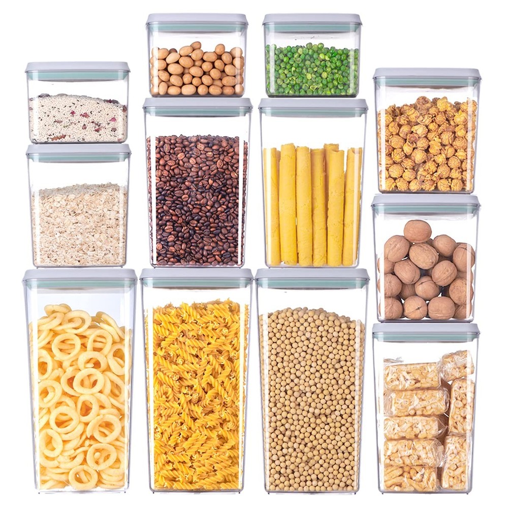 12 Pcs Pop Airtight Food Storage Containers with Lids for Kitchen Pantry Orga...