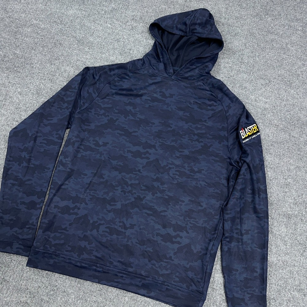 Peter Millar Hoodie Mens S Pine Performance Stretch Golf Pullover Navy *LOGO*