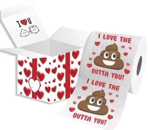 Funny Toilet Paper Roll Bathroom Gag Gift for Valentine's Birthday Anniversary
