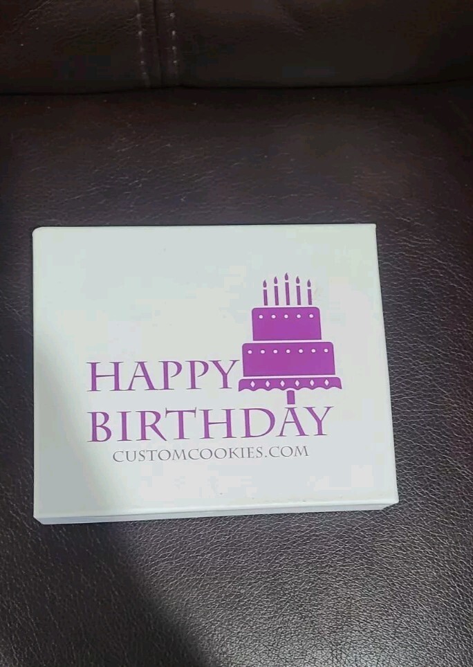 Happy Birthday, Gift Basket Custom Sugar Cookies New Imperfect Box