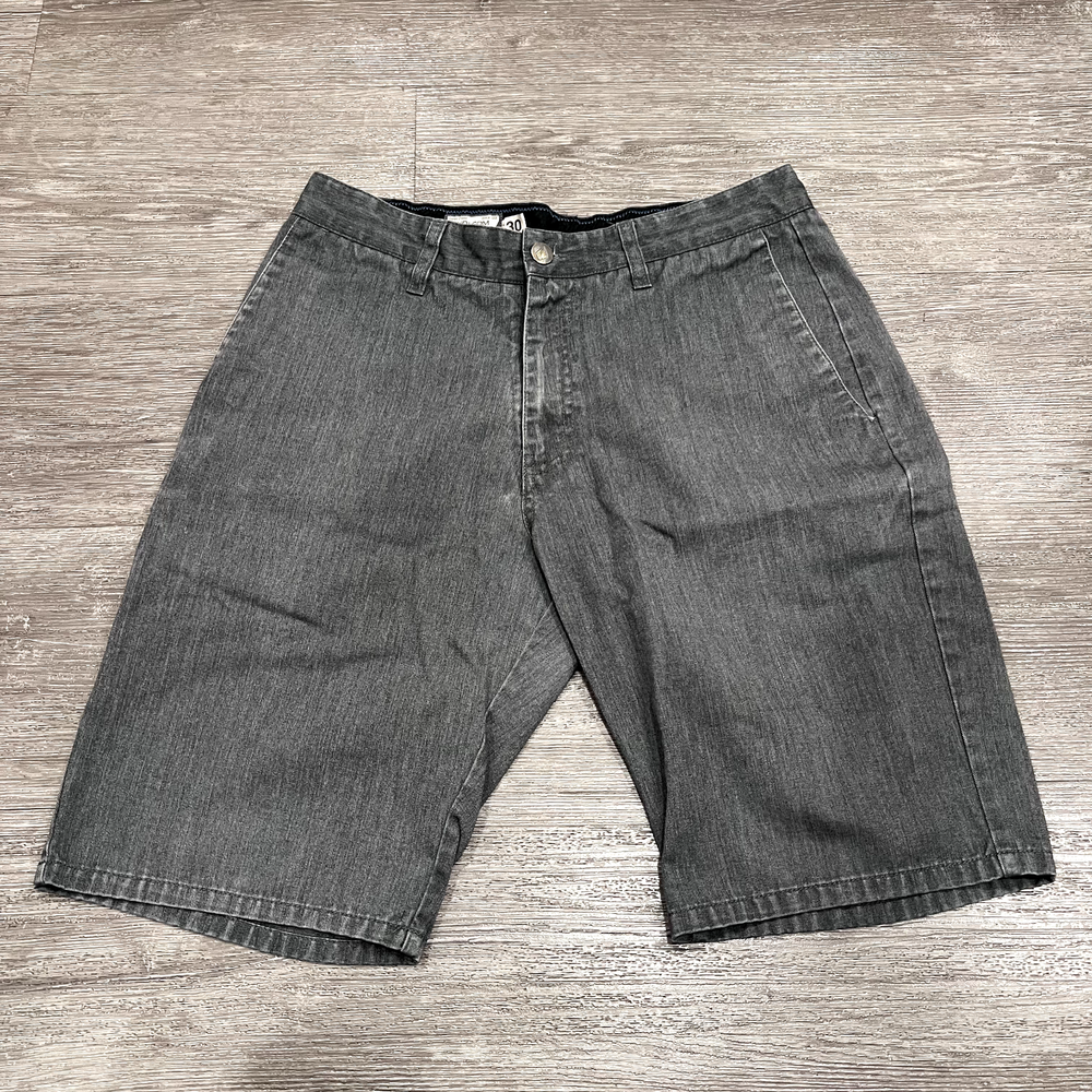 Volcom Shorts Mens 30 Gray Chino Flat Front Skater Skateboarding Casual Modern