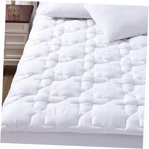 Queen Mattress Pad Cotton Deep Pocket Mattress Queen (60x80 inches) White