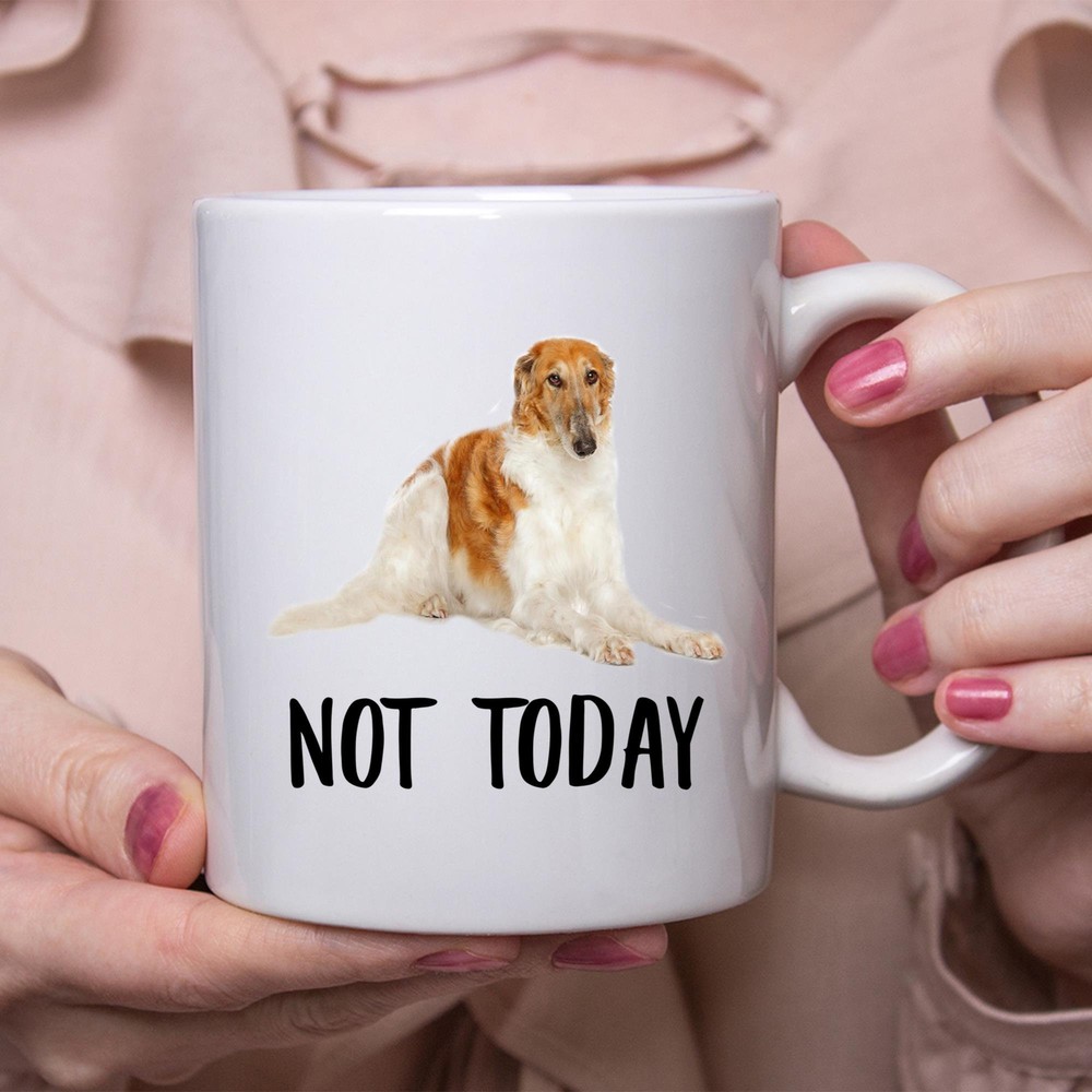 Funny Borzoi Dog Lazy Not Today Coffee Mug Gift for Women Dog Moms