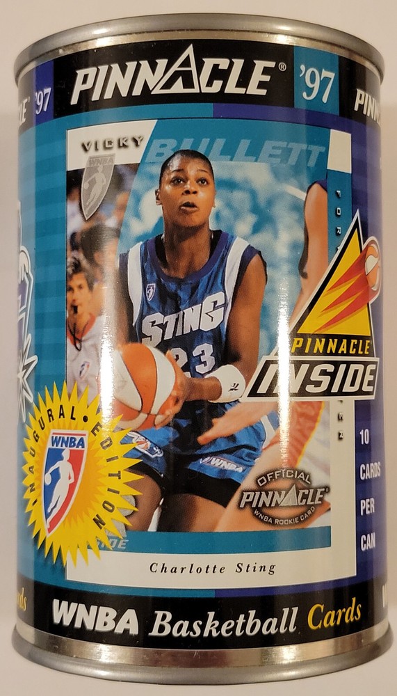 1997 Pinnacle Inside WNBA Rare VICKY BULLETT Sealed Collector Can w/10 Card Pack