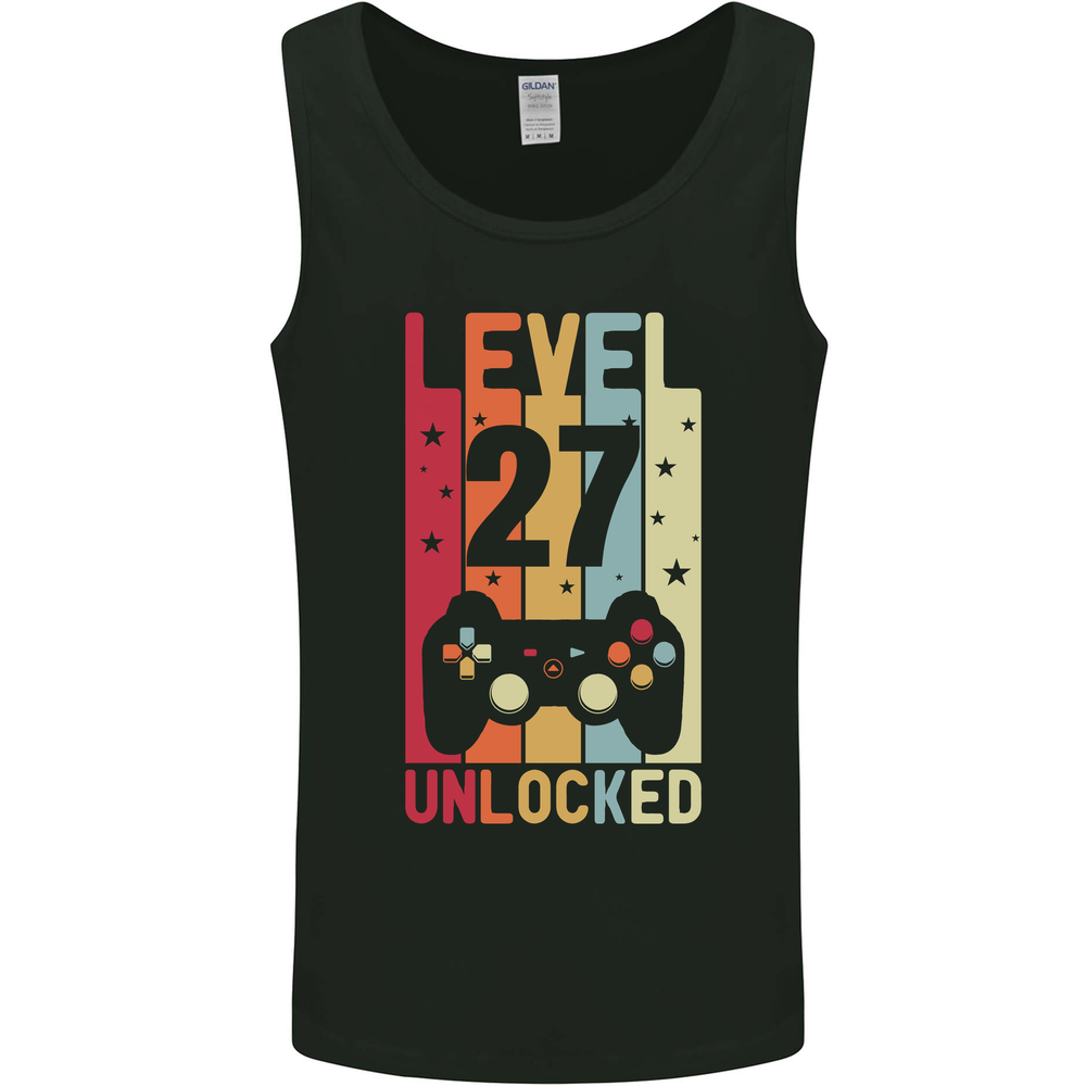 27th Birthday 27 Year Old Level Up Gaming Mens Vest Tank Top