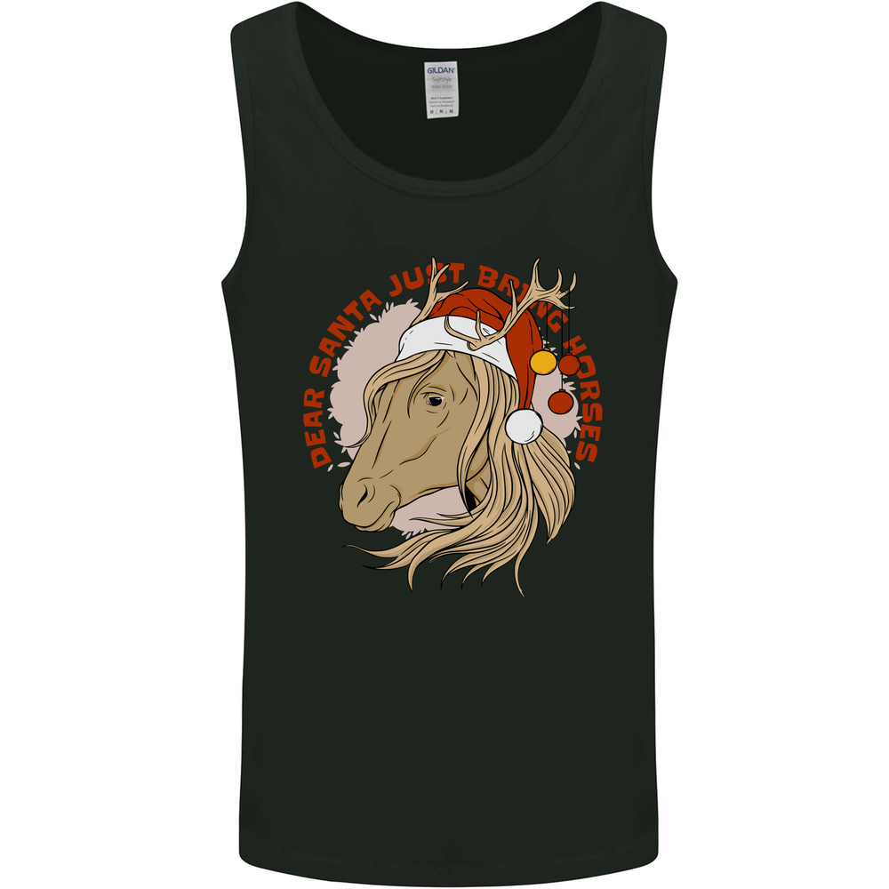 Dear Santa Funny Equestrian Horse Christmas Mens Vest Tank Top