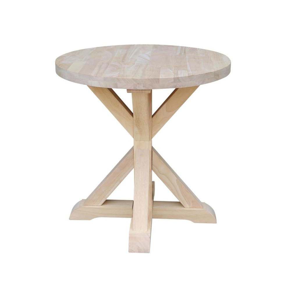 , Sierra Round End Table, Solid Wood, Real Parawood, 26