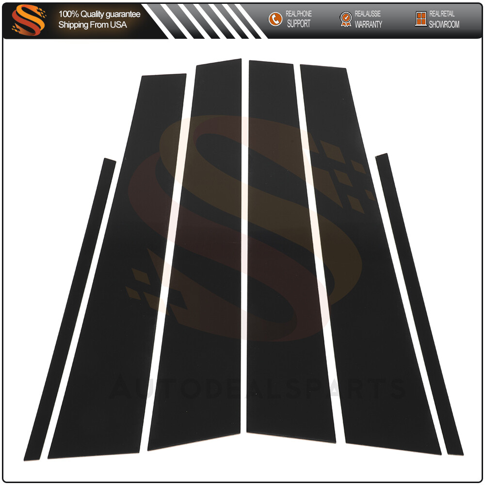 6pc Set Black Pillar Posts for 2007-2015 Infiniti G35 (4dr) Door Trim Cover Kit
