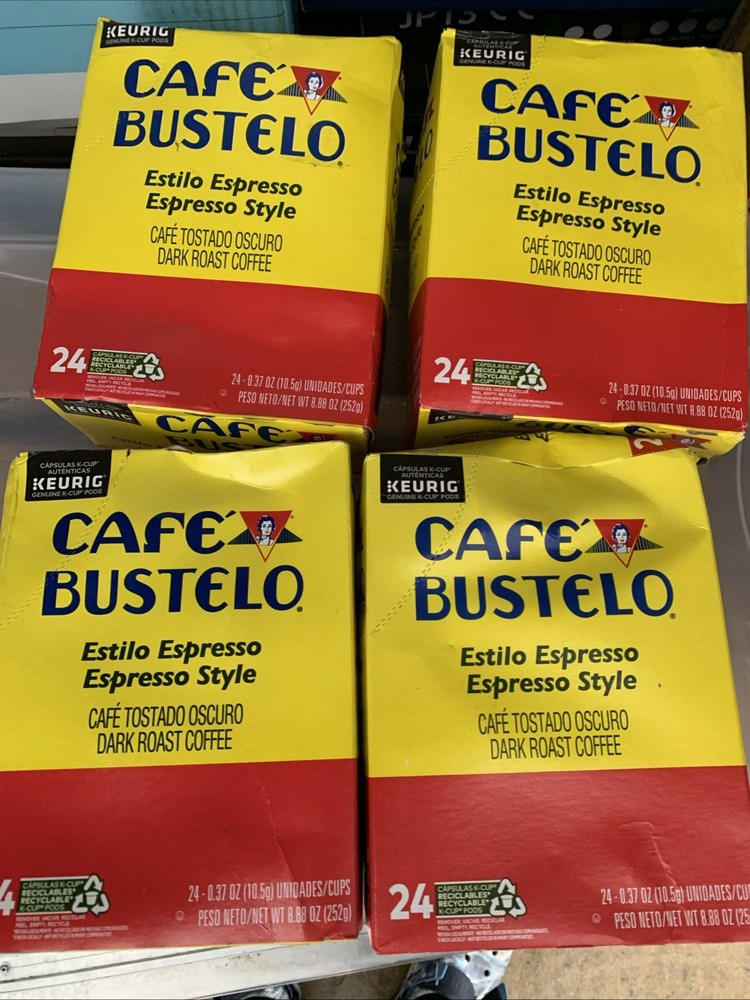 Cafe Bustelo Espresso Style, Dark Roast Coffee, 96 Kcups 4 Bx Of 24 Keurig Kcups