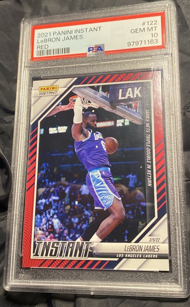 Lebron James 2021-22 Panini Instant NBA #122 RED  #d 74/99 PSA 10 LAKERS