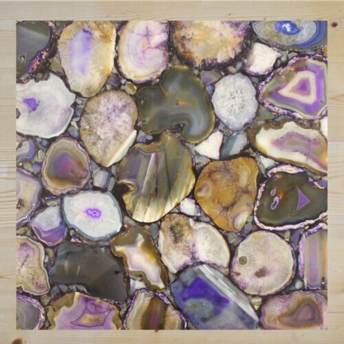 15-Inch Square Purple Agate Side Table for Living Room Decor  