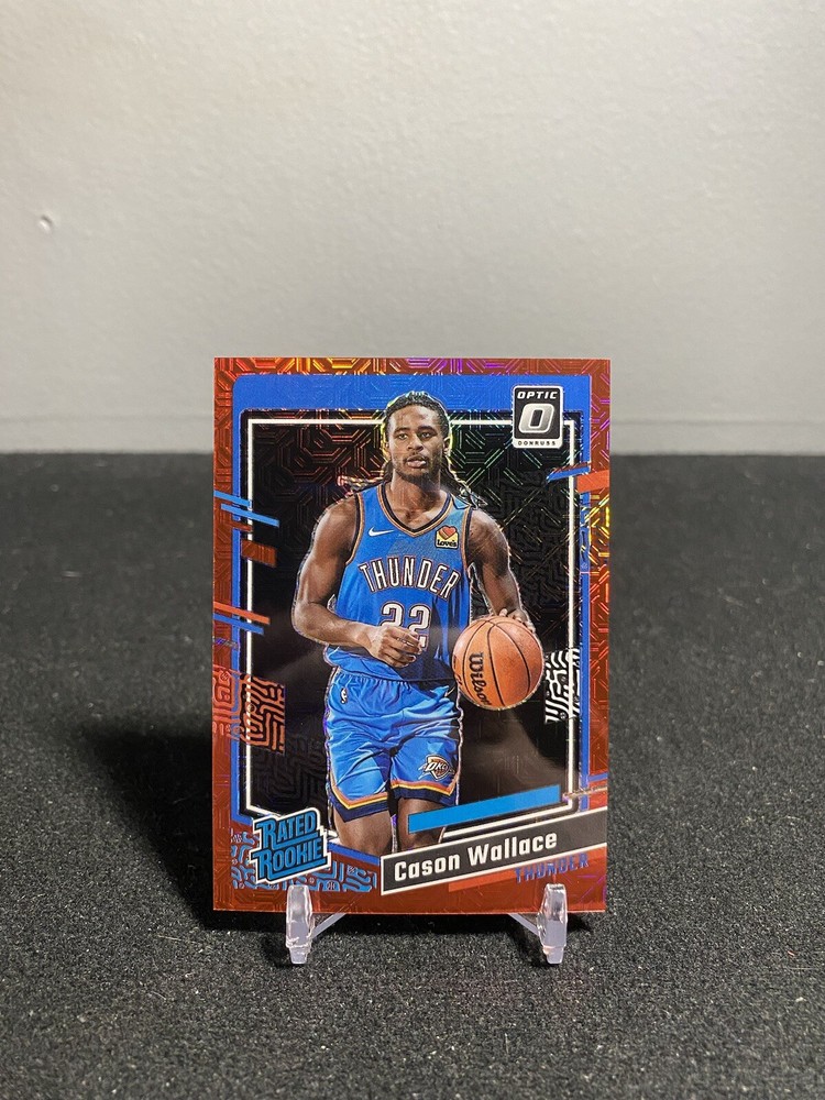 2023-24 Panini Donruss Optic Cason Wallace Rated Rookie Red Choice Limited Edition RC Card Numbered to /88