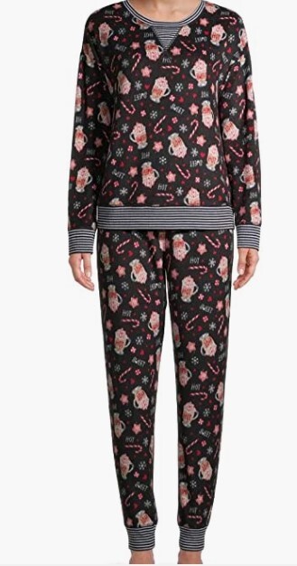 Secret Treasures Hot Cocoa Candy Cane Long Sleeve Pajamas