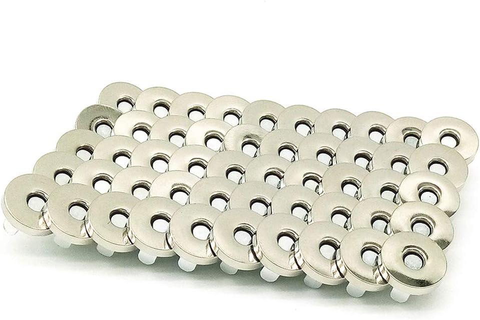 50 Sets 18mm Silver Magnetic Purse Snap Clasps for Secure Closures