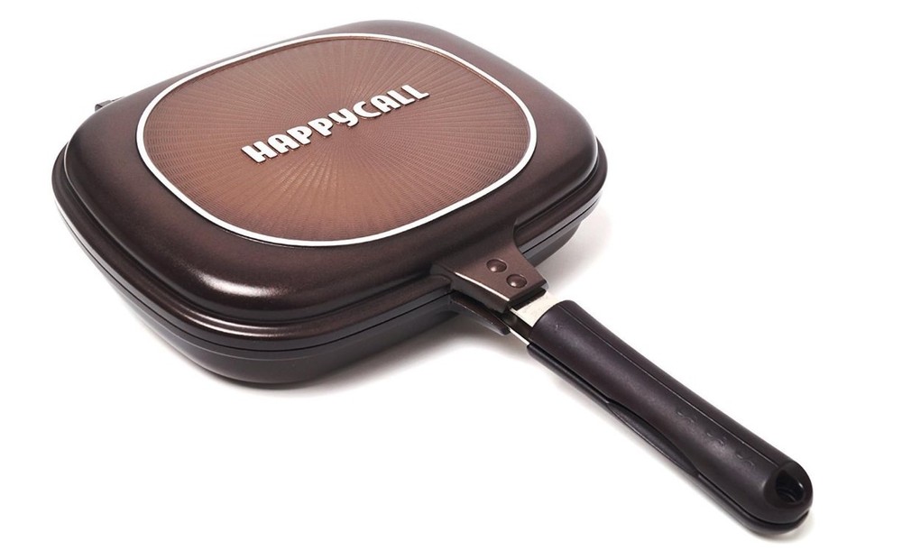 Happycall Double Grill Pan Korean Original Model JUMBO Size (BROWN)