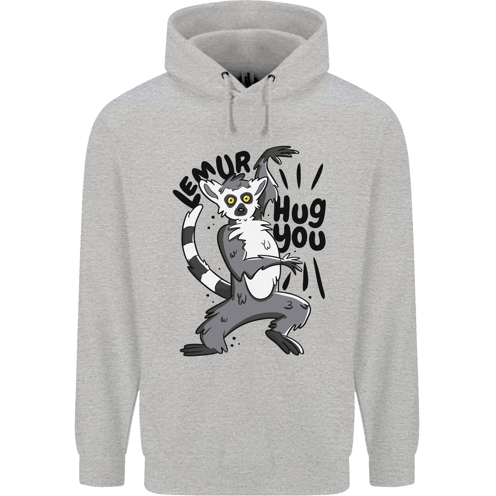 Lemur Hug You Mens 80% Cotton Hoodie
