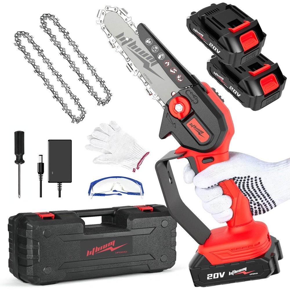 Mini Chainsaw Cordless, 6 Inch Portable Electric Chainsaw, One-Hand Handheld ...