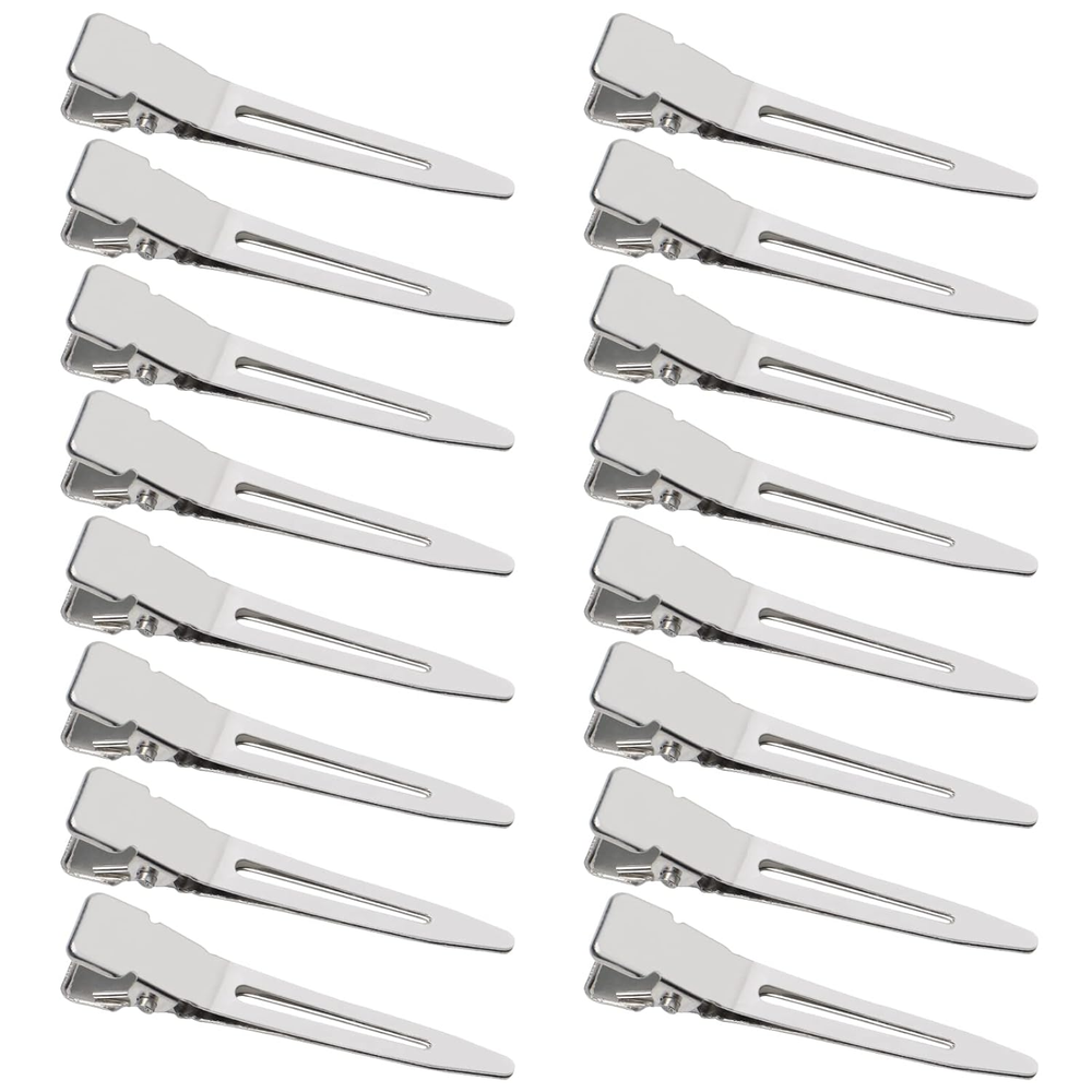 100 Pack Silver 1.77 Inch Duckbill Pin Curl Clips for Hair Setting