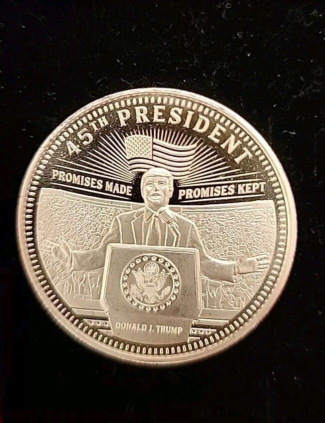 Donald Trump/Pence Rally PROMISES MADE PROMISES KEPT 1 oz .999 Silver Round