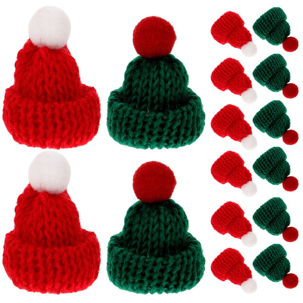 24pcs Mini Santa Hats for Baby Dolls Figurines Crafts Miniature Decorations