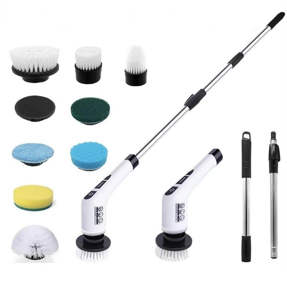 Electric Spin Scrubber Cordless Electric Bathroom Scrubber with 9 Replaceable...