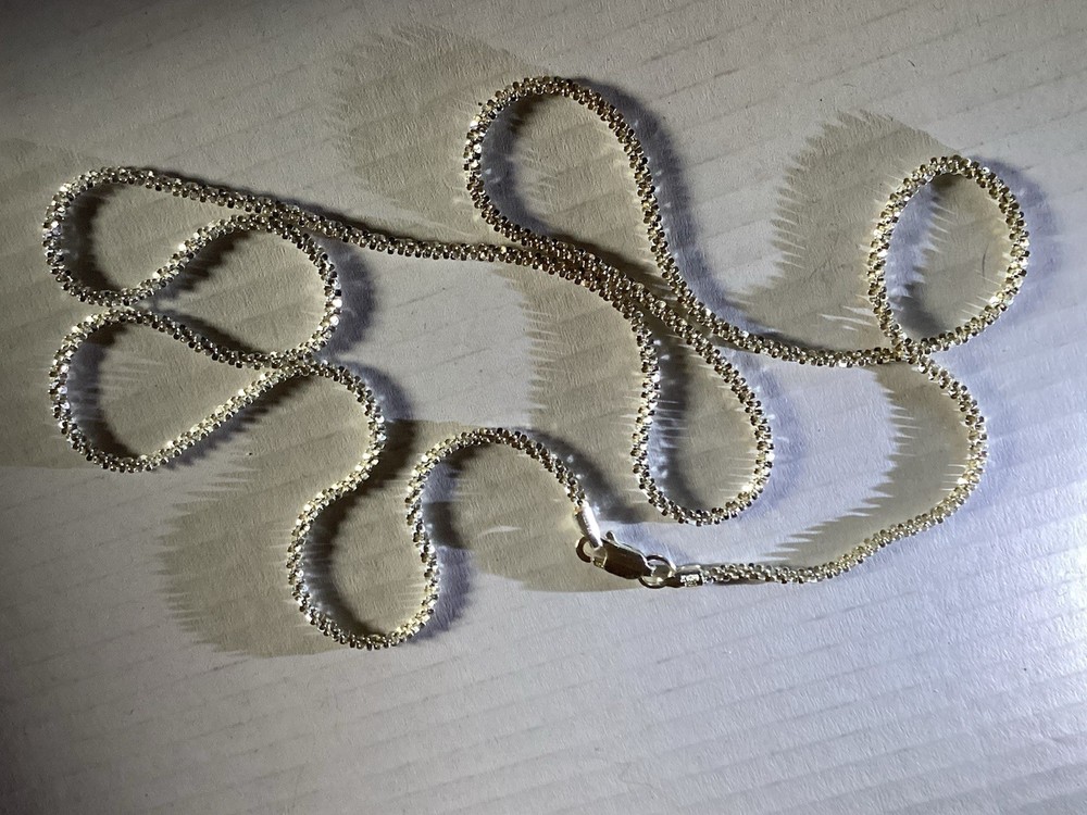 24” Necklace Vintage Sterling Silver 925 Italy Signed KA 1772 Rope Chain Mint