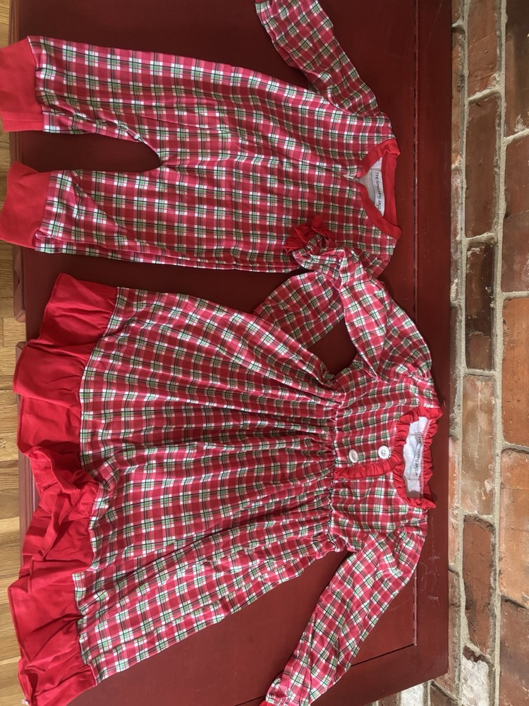 matching christmas pjs Little Brother 0-3month Big Sister 4T