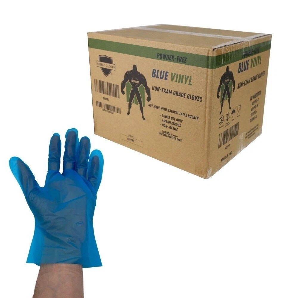 Medium Powder-Free Blue Vinyl Gloves – Industrial Disposable 72,000 Pcs 5 Mil  