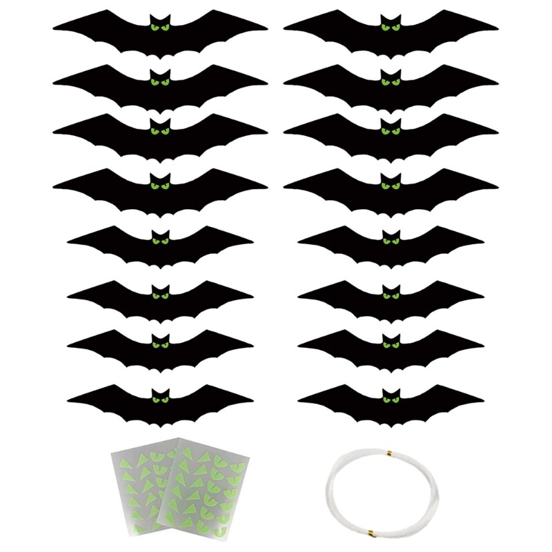 Scary Realistic Black Bat Wall Decal for DIY Home Decor Bathroom Indoor