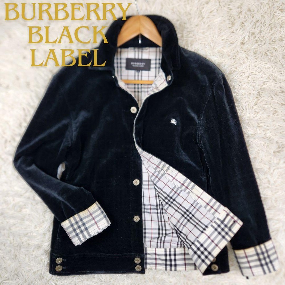 Burberry Black Label Velour jacket with silver buttons Nova check F/S from Japan