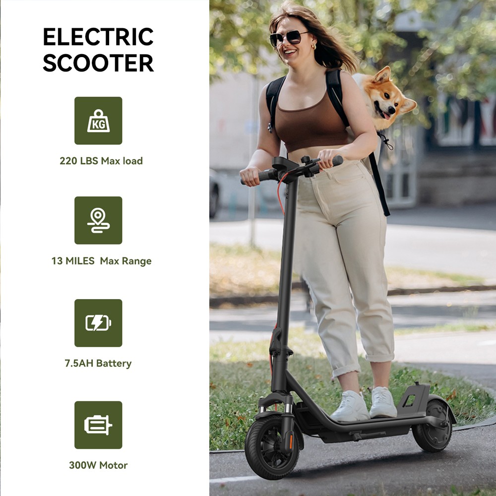 Megawheels 300W Electric Scooter with 13-Mile Range and APP Control
