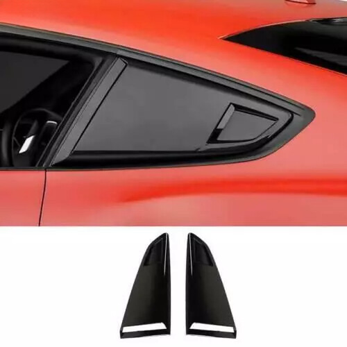 Gloss Black Side Vent Window Scoop Louver Cover Decor For Mustang 2015-2022