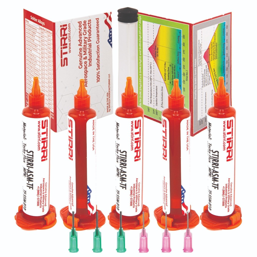 5-Pack STIRRI-ASM-TF 10g syringe kit soldering tacky paste flux limited time-image