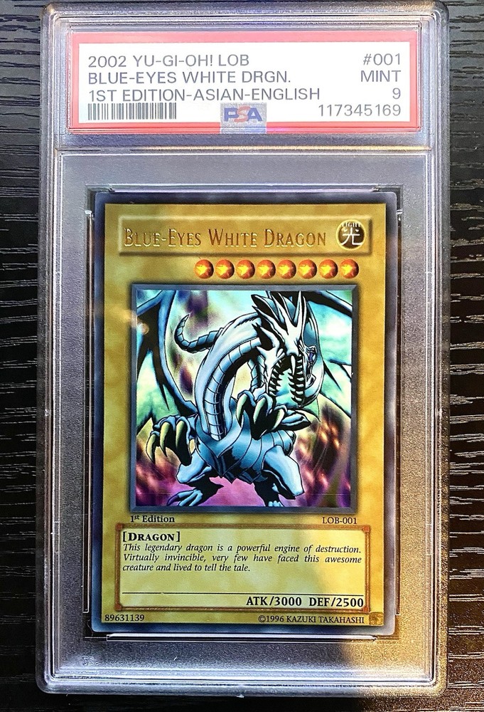 Yu-Gi-Oh! -PSA 9 Mint Blue Eyes White Dragon- LOB 1st Edition!! (Asian English)