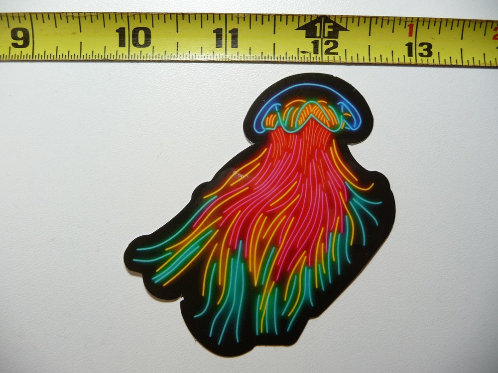 Vibrant Neon Jellyfish Sticker Decal - Colorful Fun Design